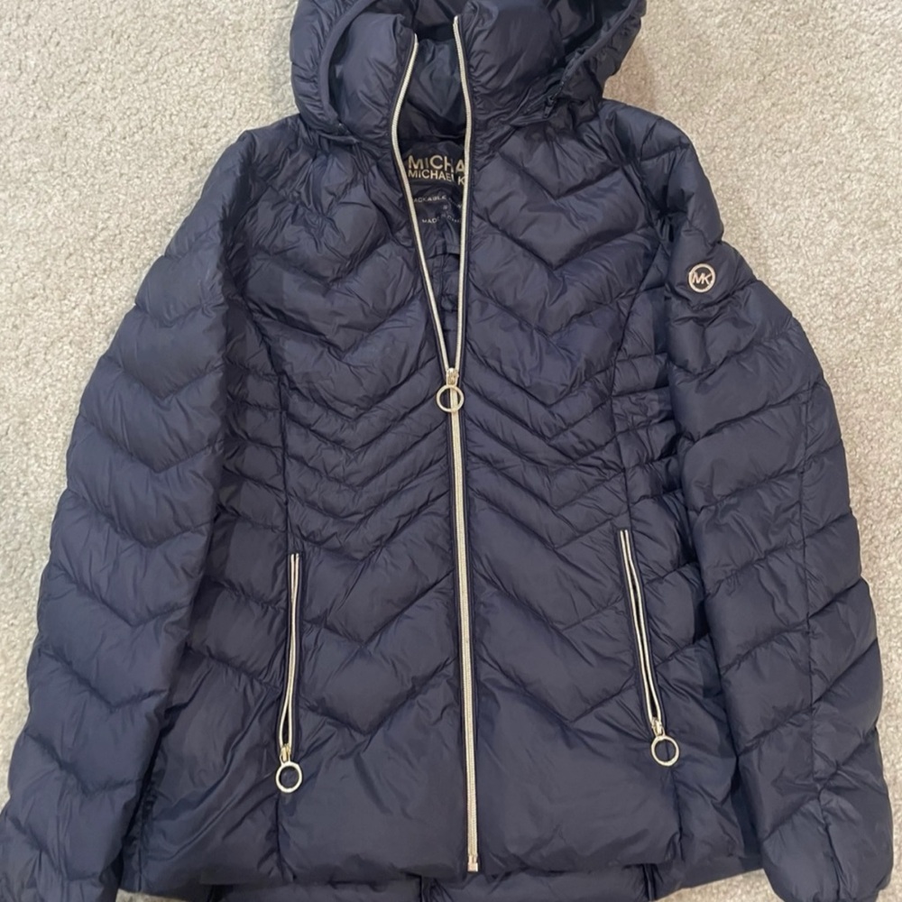 Michael kors zipper Black Jacket  Women Size XS Removable Hood